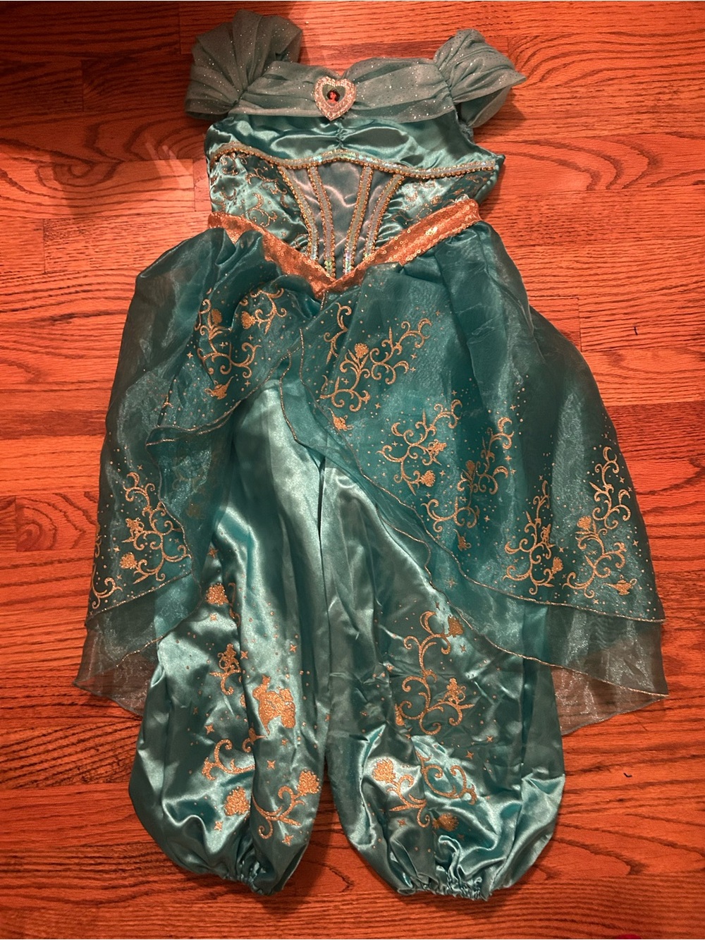 Disney Girl’s Turquoise & Gold Princess Jasmine Halloween Costume